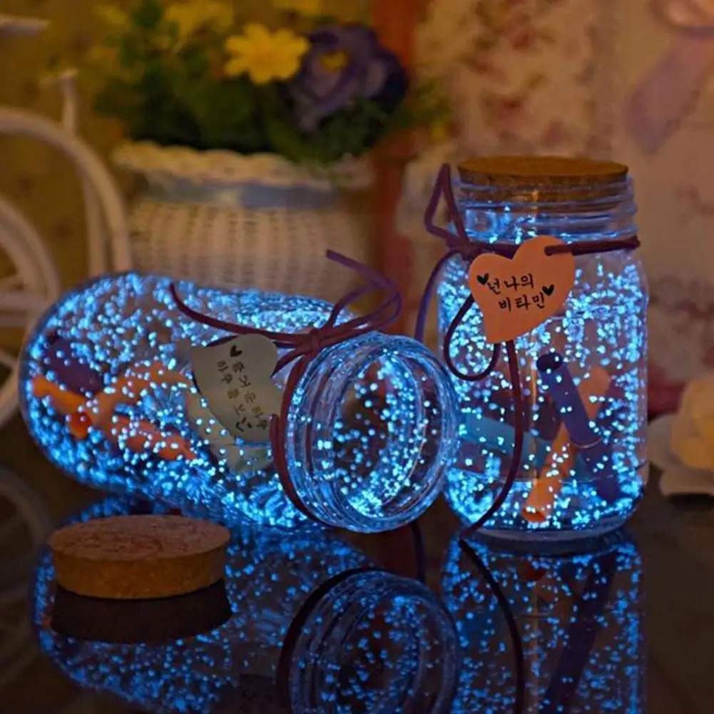 

20 г Diy светящийся песок сильная яркость дробленый камень яркий фосфоресцирующий долго поглощающий мгновенный светильник йся песок g C9r5