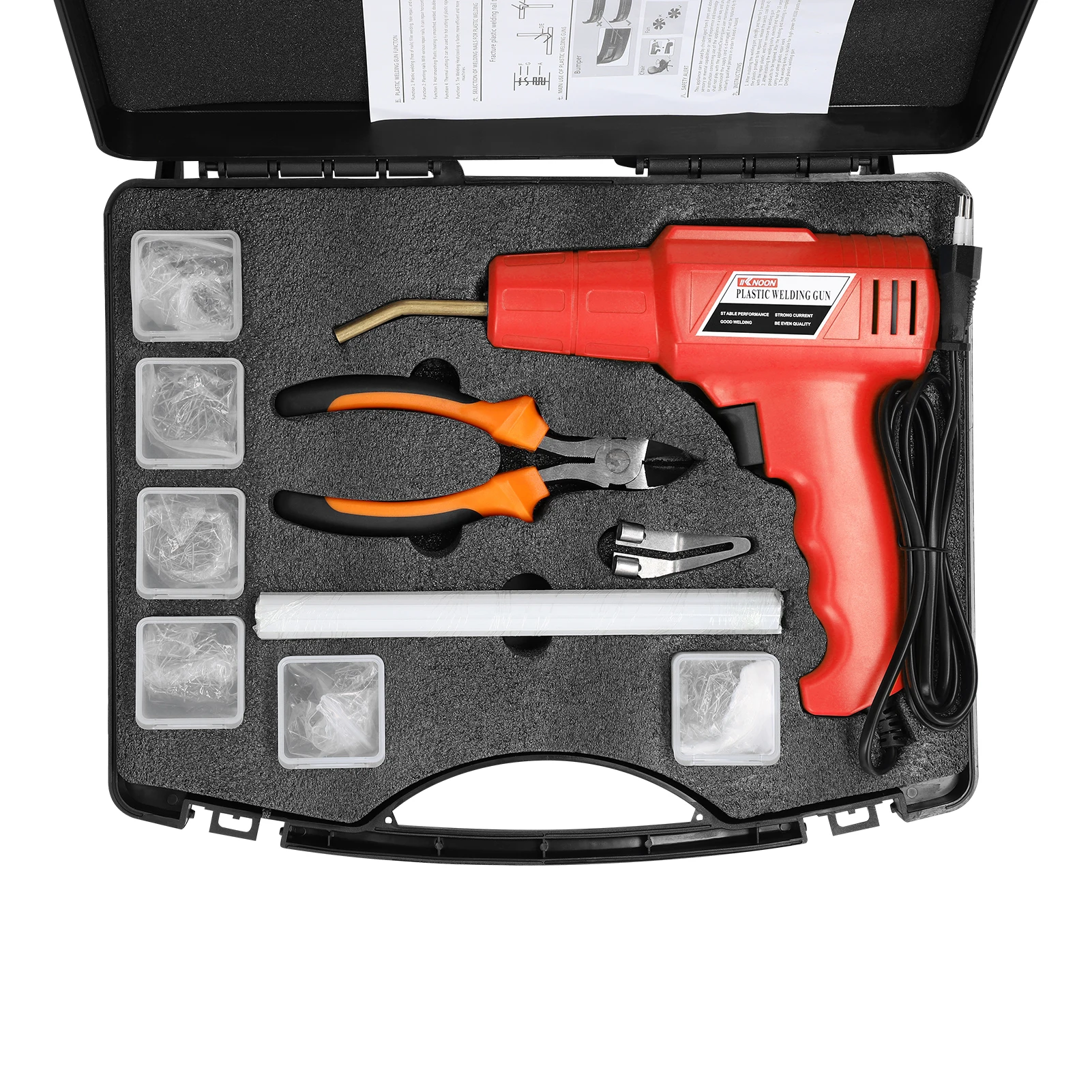 

Plastic Welder 100W Plastics Welding Machine Panel Crack Repairs Kit Thermal Cutting Hot Stapler Repair Tool with 600pcs Staple