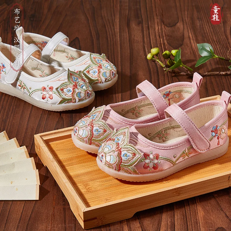 Детская обувь Hanfu весна-осень для девочек в старинном стиле вышитая китайском
