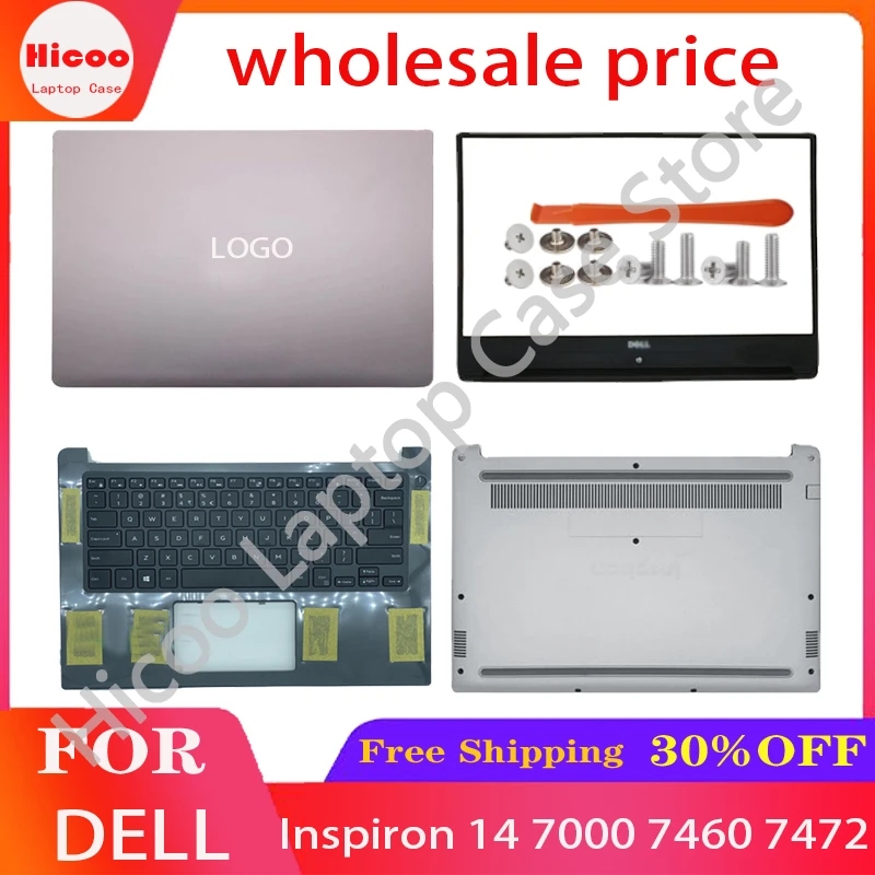 

New Laptop LCD Back Cover Top Case For DELL Inspiron 14 7000 7460 7472 Front Bezel Palmrest Bottom Base Cover A B C D Shell