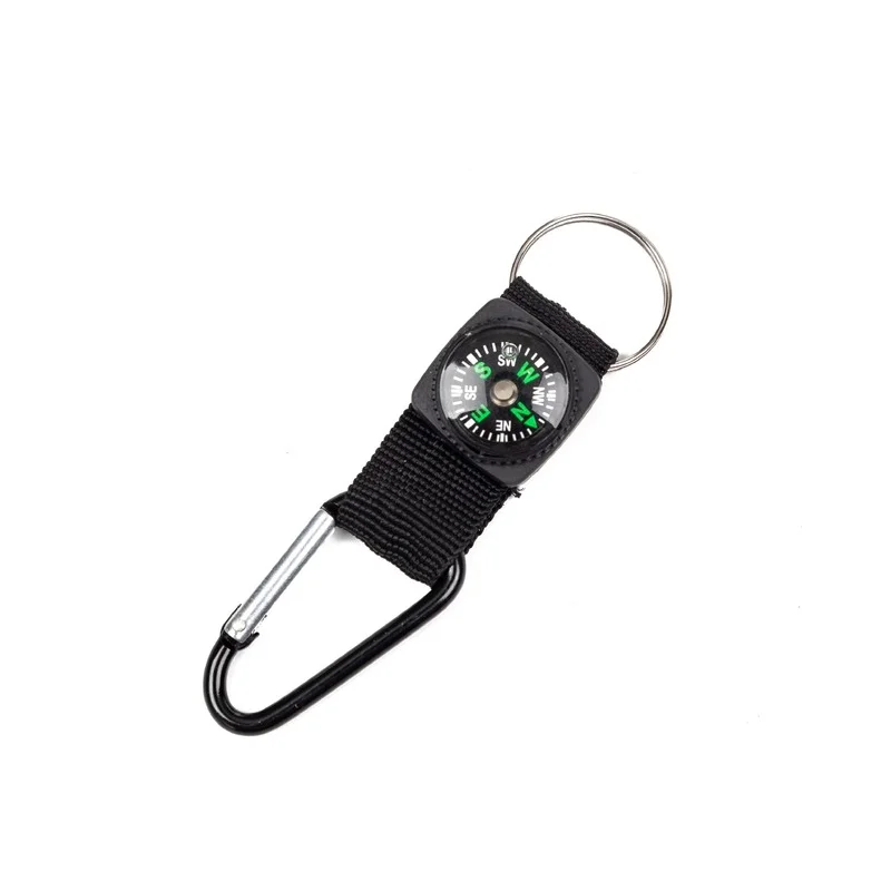 

Multifunctional Smart Hiking Metal Plastic Outdoor Carabiner Mini Compass Thermometer Keychain (Random Color)