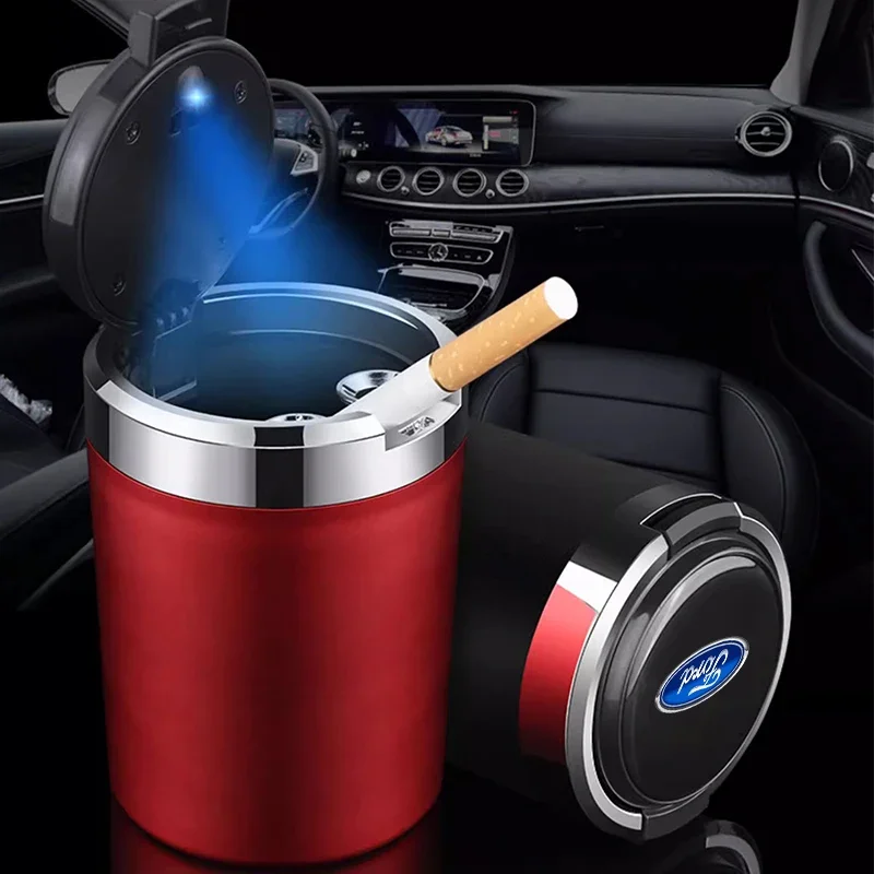 Автомобильная пепельница Ford с крышкой защита от запаха нержавеющая сталь синий