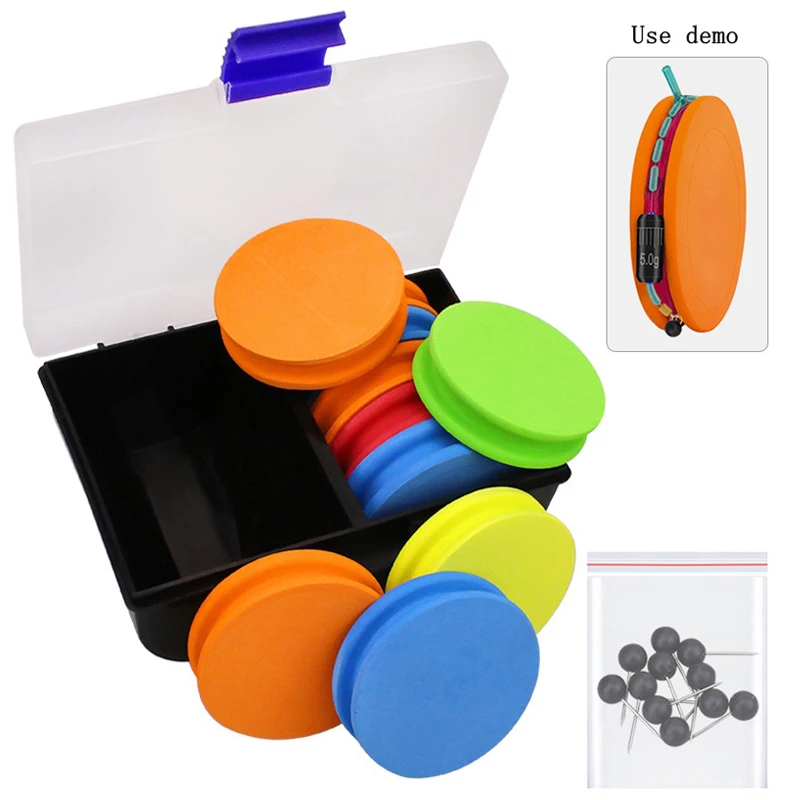 

10pcs Foam Spools Kit with Fishing Box Fixed Line Needle Fishing Winding Board Hook Line Tackle Accessories Swivel Tackle