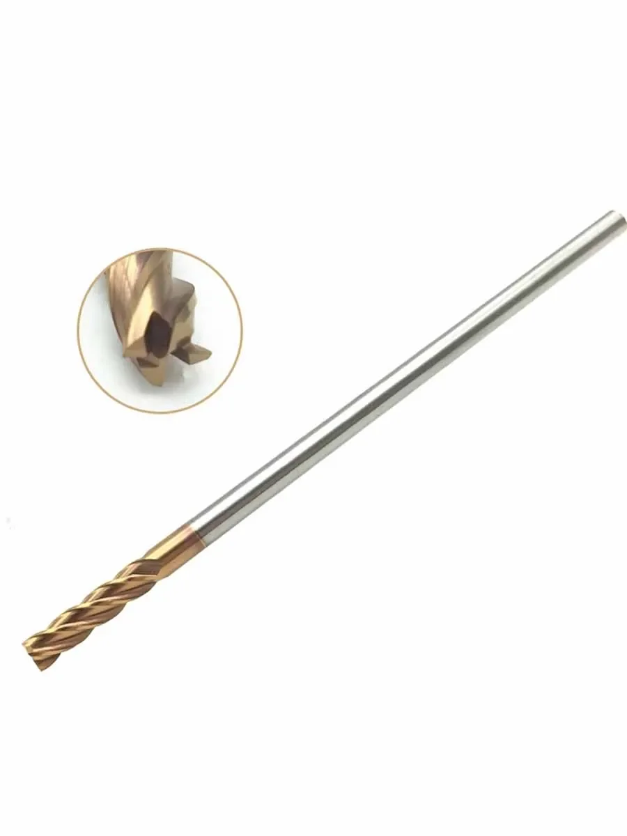 1 шт. HRC60 4F 4 мм твердосплавная концевая фреза удлиненная 75 100 плоская для токарного