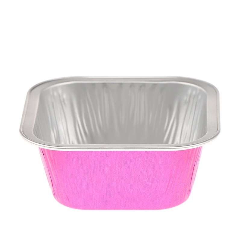 

10Pcs Square Aluminum Foil Baking Cups Heat Resistant Cupcake Liner Molds Dessert Cake Box With Lid Pastry Tools