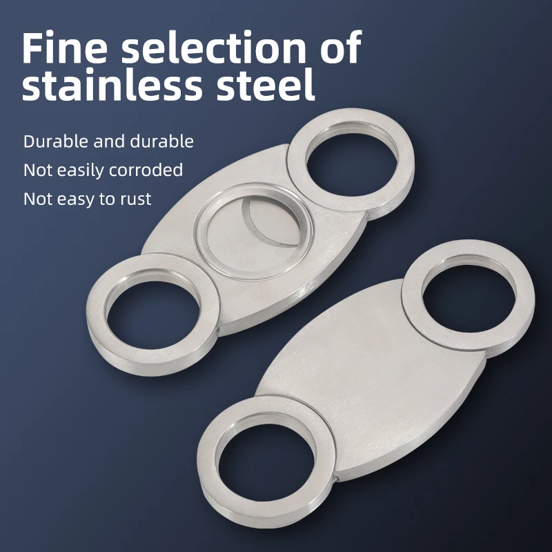 Двойные лезвия, перфоратор для сигар, резак, карманные гаджеты из нержавеющей стали, нож для сигарет, кубинская гильотина для курения