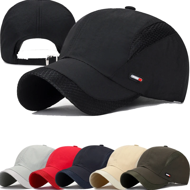 

Кепка с козырьком, однотонная Солнцезащитная Повседневная дышащая сетчатая быстросохнущая Кепка, Спортивная Кепка, кепки от солнца, бейсбо...