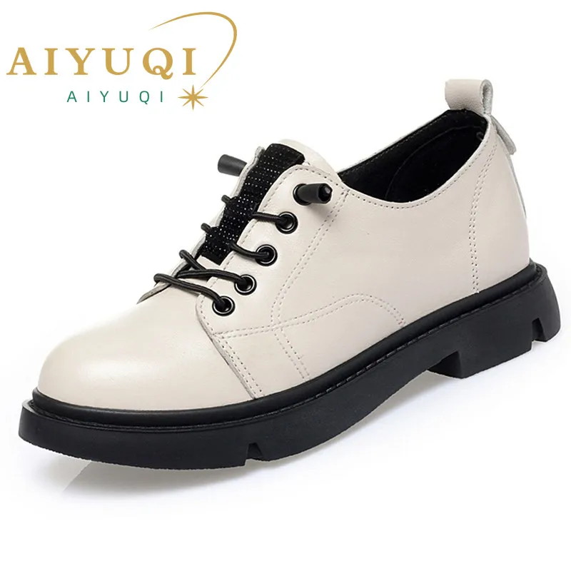 Купи AIYUQI Women Spring Shoes Lace Up 2023 New Genuine Leather Fashion Oxford Shoes Ladies Non-slip Large Size Female Student Shoes за 2,830 рублей в магазине AliExpress