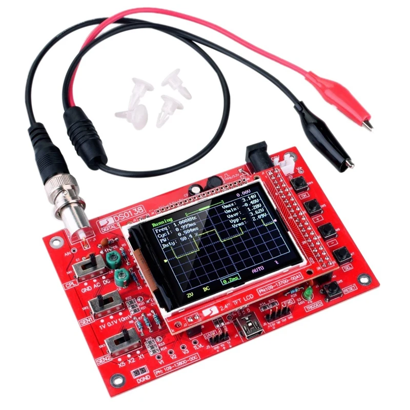 

DSO138 осциллограф цифровой сборный TFT с зондом Аллигатор тестовый зажим для Arduino Обнаружение руки макетная плата