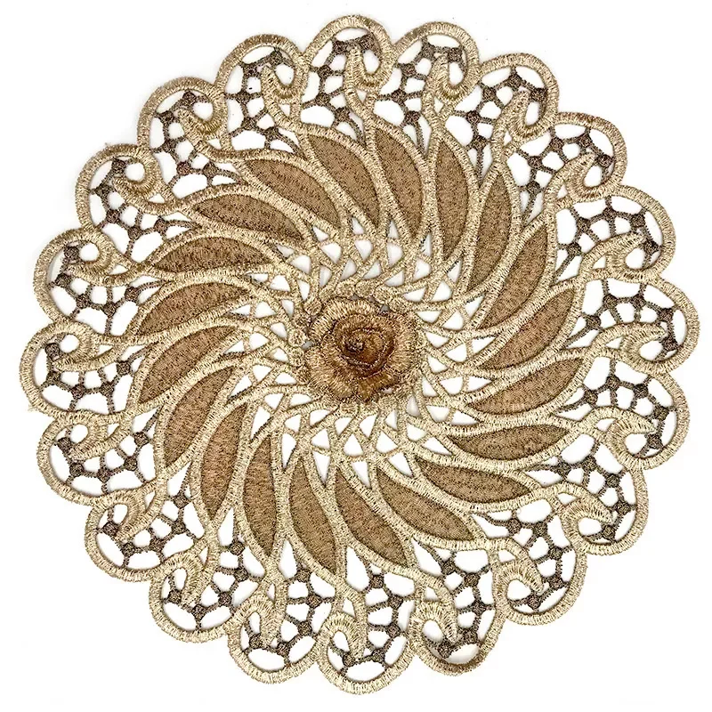 

1Pcs 26-28cm Lace Fabric Embroidery Water-Soluble Flower Table Cloth Round Shape Hollow Coffee Cloth Accessories Suppliers