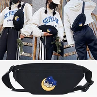 watching the moon printing waist bags wallet casual large phone belt bag pouch travel cross shoulder bag fanny chest bags unisex
