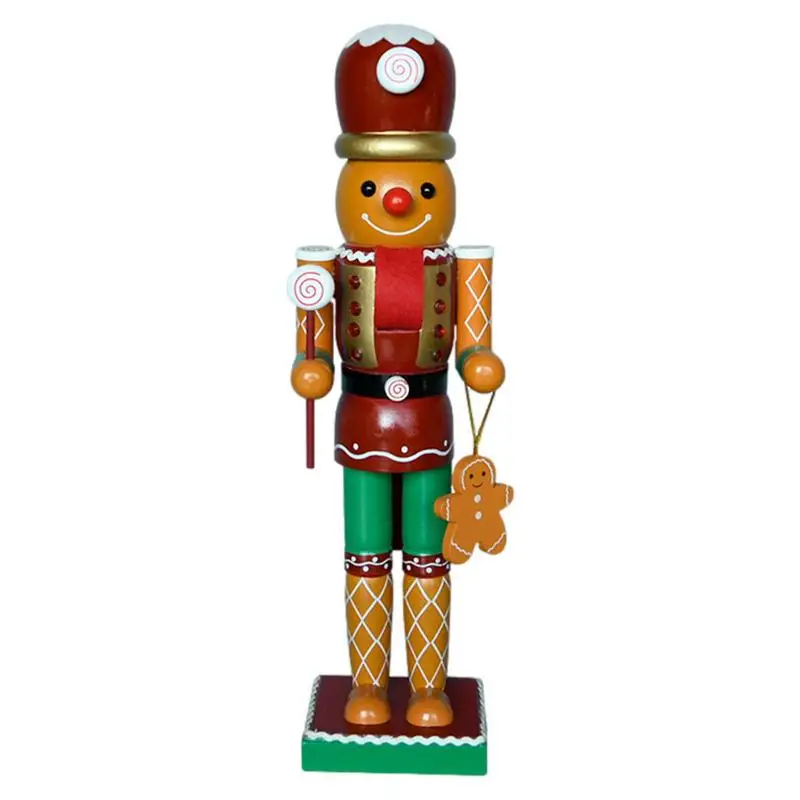

Christmas Gingerbread Man Nutcracker Puppet Ornaments Desktop Decoration Cartoons Walnuts Soldiers Doll Miniatures New Year Gift