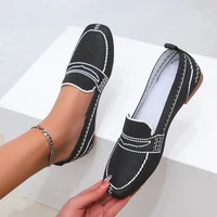 womens flat shoes spring summer new woven soft sole round toe casual loafer shoes for women fashion all match shoes