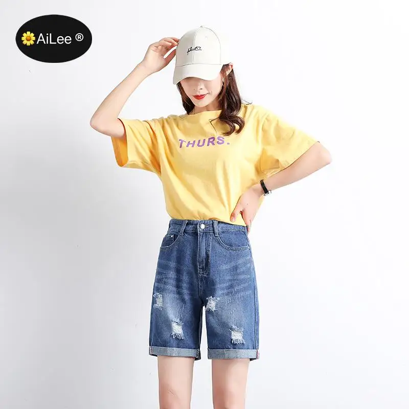 Plus Size Jeans Shorts Women Summer High Waisted Denim Shorts Jeans Women Short 2021 New Femme Push Up Skinny Loose Denim Shorts