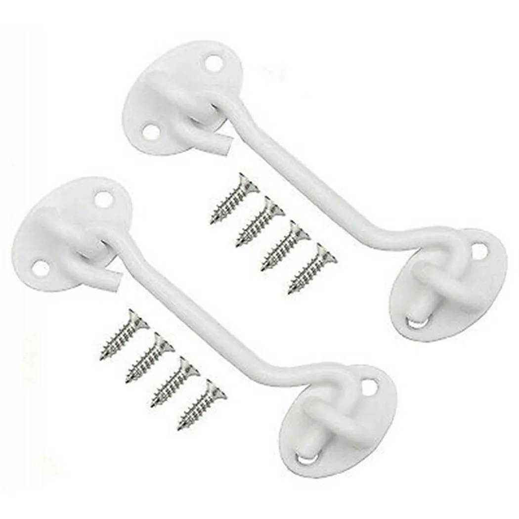 

2Pcs 4 Inch Barn Door Latch 304 Stainless Steel With Rust-resistant Black Coating Cabin Hook Eye Latch Gate Door Swivel