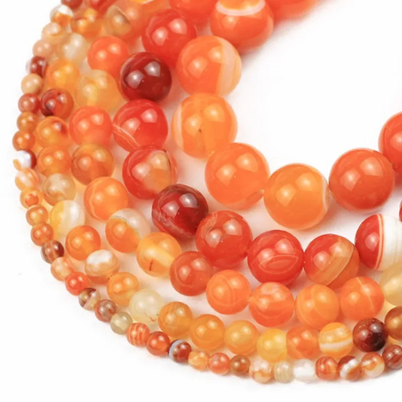 Полосатый Агат свободные бусины натуральный драгоценный камень Гладкий Круглый