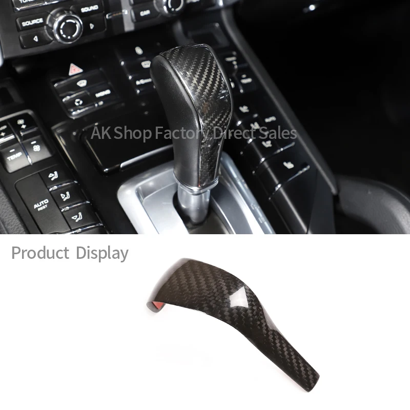 

Real Carbon Fiber Interior Sequins Car Center Console Gear Shift Knob Cover Trim For Porsche Cayenne 2011-2017 Car Accessories