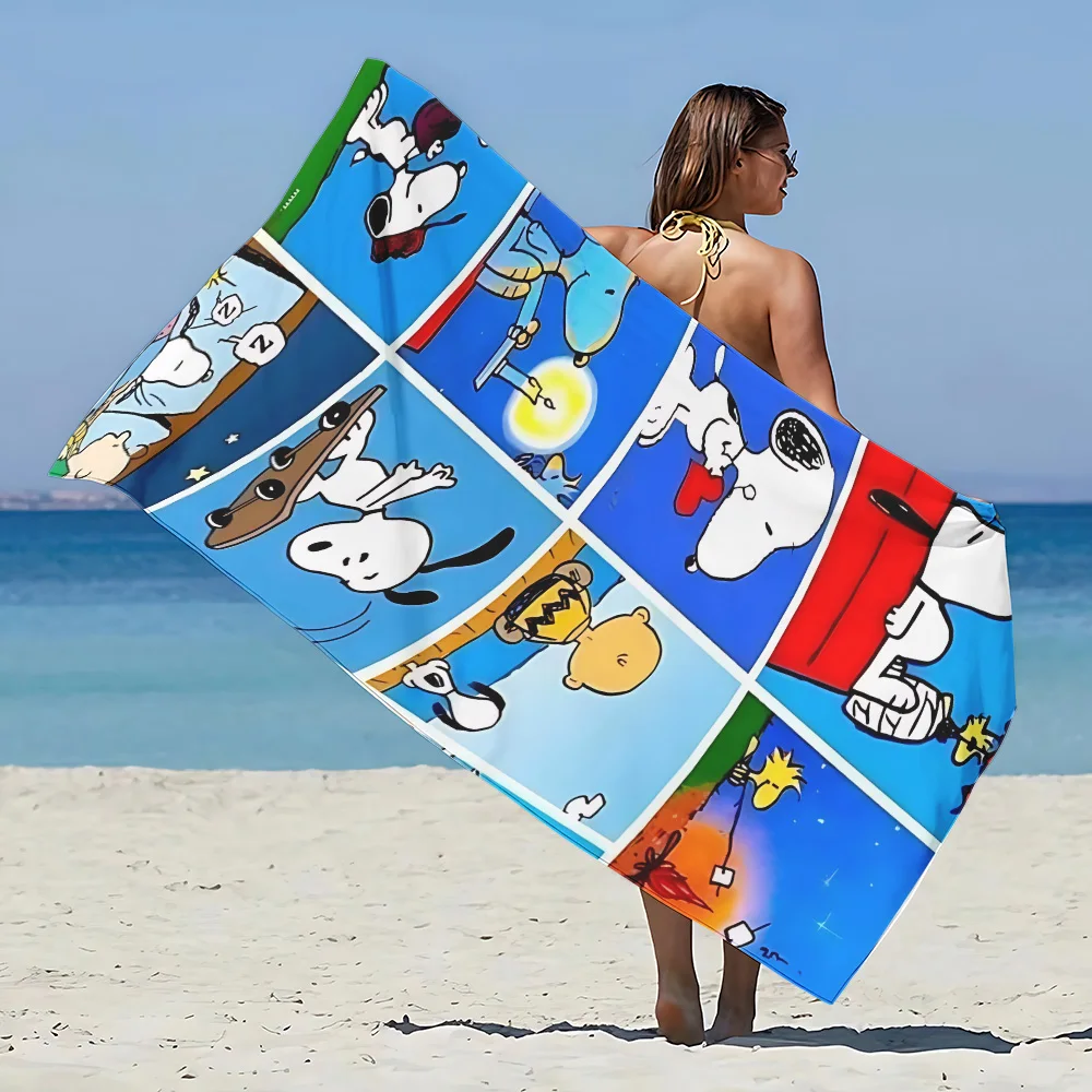 Пляжное полотенце с рисунком собаки Snoopies из микрофибры быстросохнущие