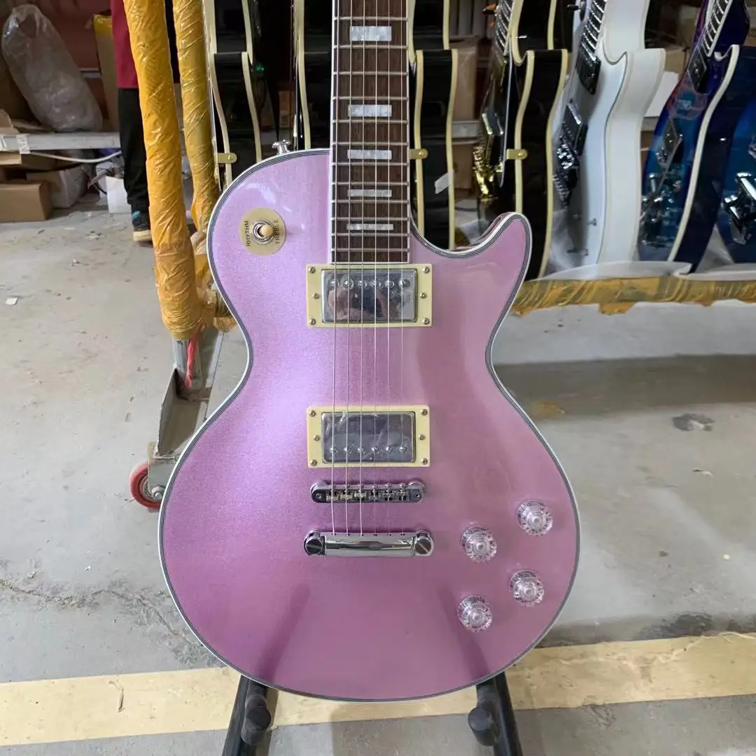 

Custom Electric Guitar Metallic Pink Color Mahogany Body Rosewood Fingerboard High Quality Guitarra Free Shipping