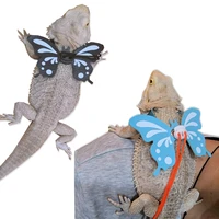 pet adjustable wing style small lizard reptile harness climbing rope belt butterfly harness leather leash