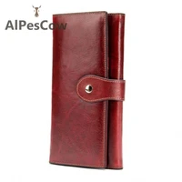 mens genuine leather wallet 100 italy alps cowhide money credit card holders anti theft swipe luxury designer business formal