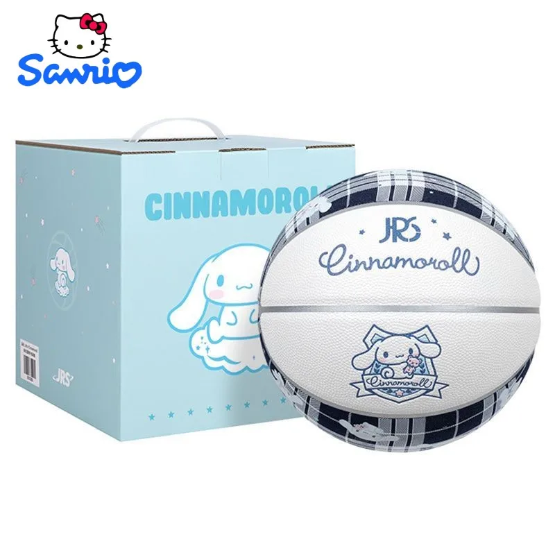 

New Sanrio official authentic Kawaii Cinnamoroll plaid basketball PU boys and girls special No. 7 ball high-value gift box gift