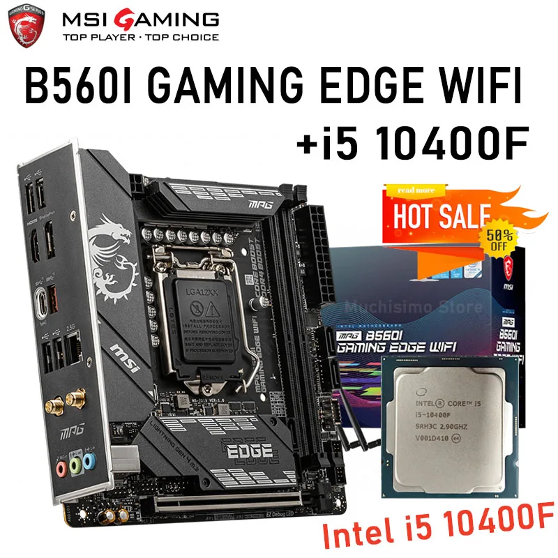 

MSI MPG B560I GAMING EDGE WIFI Motherboard With Intel i5 10400F CPU LGA 1200 Combo Kit Mini-ITX Mainboard 64GB DDR4 5200(OC) NEW