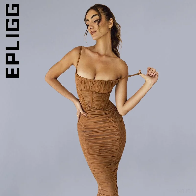 Epligg модное платье для женщин Недорогое Платье отдыха без бретелек с длинным