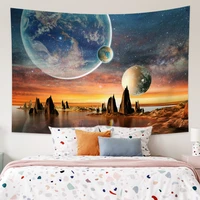 beautiful island stars planet wall hanging aesthetic room decor bedroom decoration chambre tapestry funny background tapestise