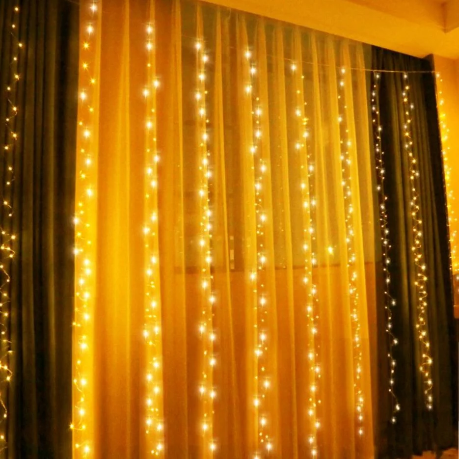 

3M LED Curtain Lcicle String Lights Christmas Fairy Lights garland Outdoor Home For Wedding Party Garden Decoration