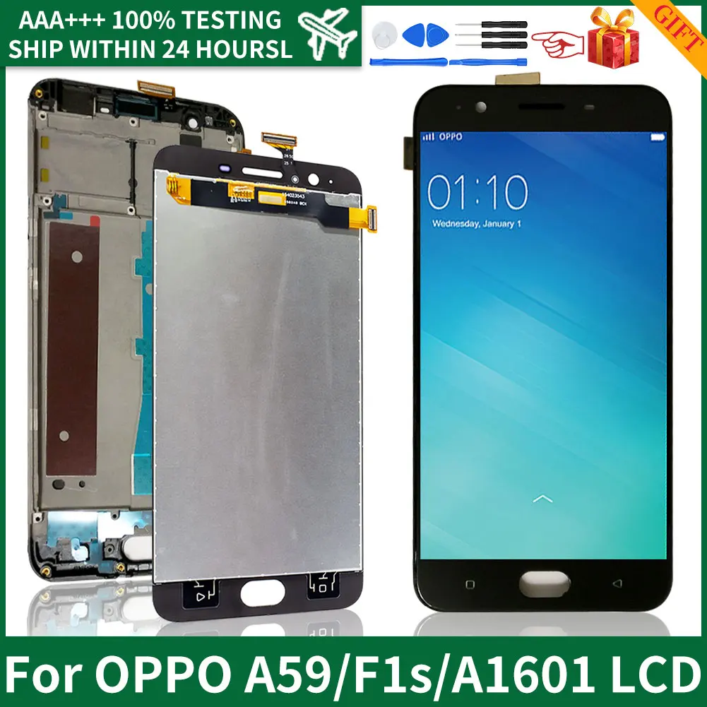 

ЖК-дисплей 5,5 "для OPPO A59 F1s A1601, сенсорный экран, дигитайзер, сборка, аксессуары для сотовых телефонов с рамкой, оригинал