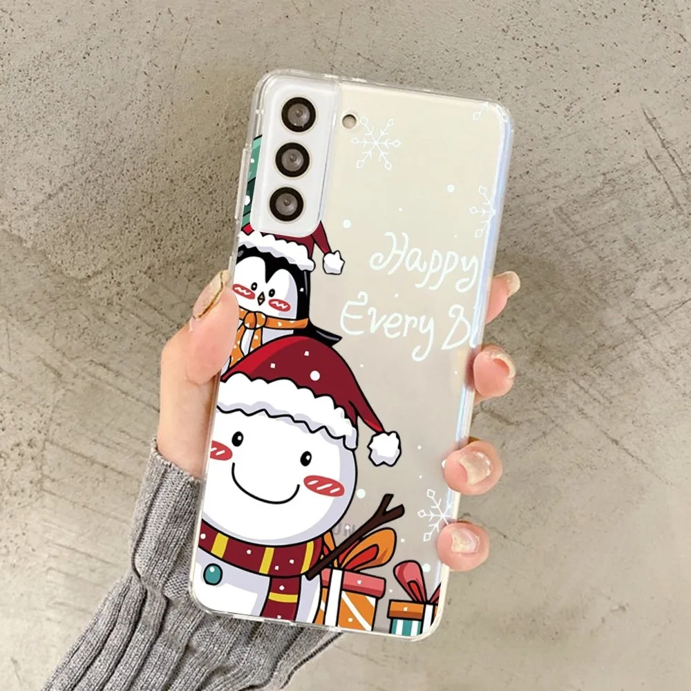 Рождественский мультяшный новогодний подарок чехол для телефона Samsung S 20 21 22 23 Redmi