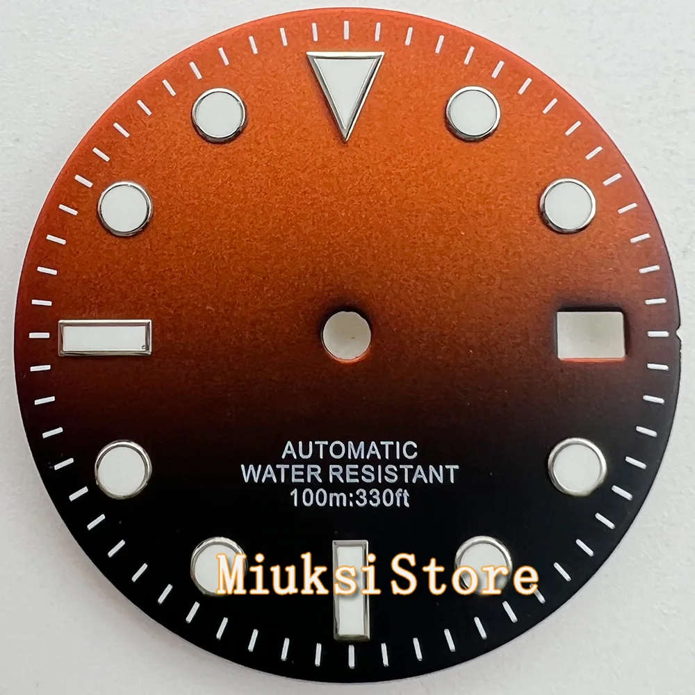 NH35 29 мм Циферблат часов Стерильный Черный Оранжевый Зеленый Желтый Светящийся