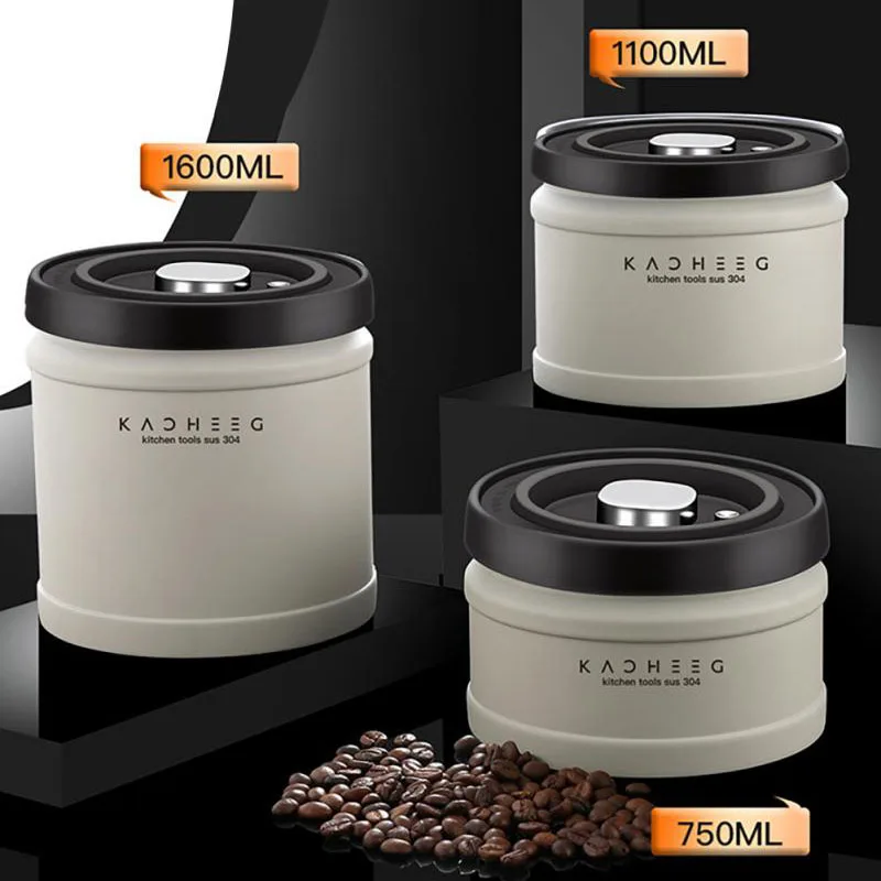 

Герметичный контейнер из нержавеющей стали для хранения кофе, емкость для кофейных зерен, вакуумные герметичные банки, кухонный органайзер для хранения продуктов