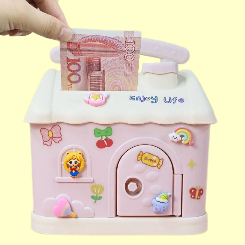 

Kawai Сейлор Мун Цукино Usagi дом Копилка аниме детский Настольный Декор мультфильм Ultraman коробка для хранения денег и монет с замком для ключей