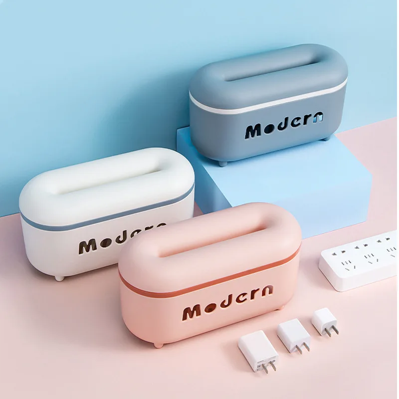 

Kawaii Power Cord Storage Box Desktop Power Cord Charger Data Cable Box Wiring Board Row Socket Finishing Storage Box