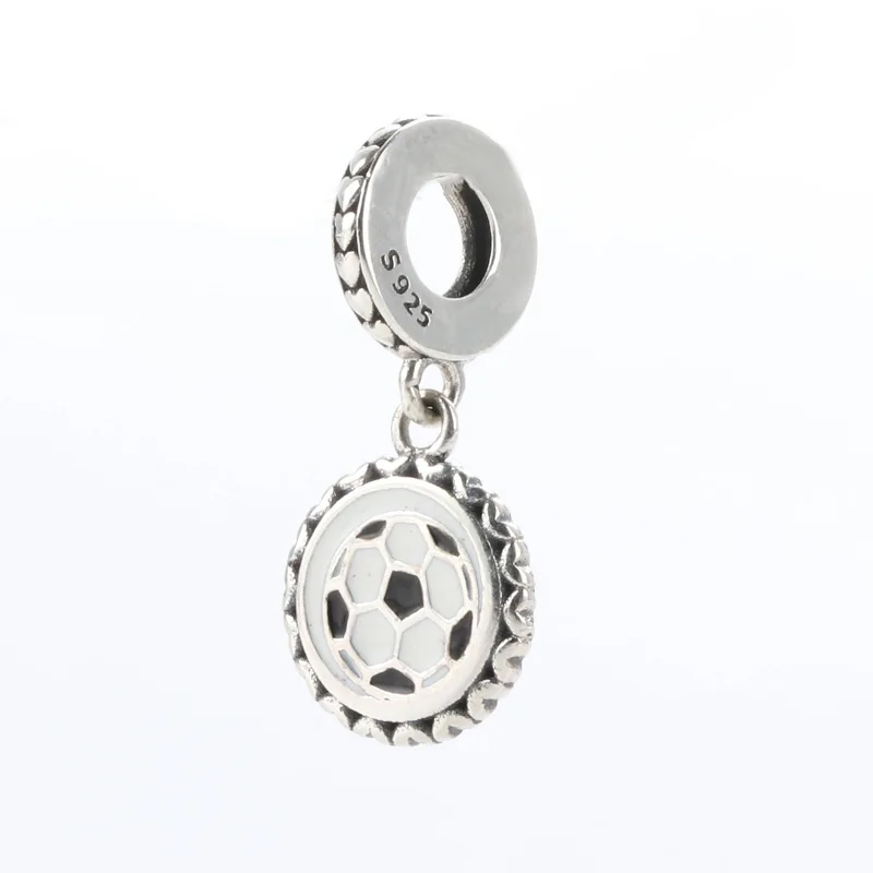 

World Cup Soccer S925 Sterling Silver Pendant Football Pendant Versatile Diy Bracelet Accessories