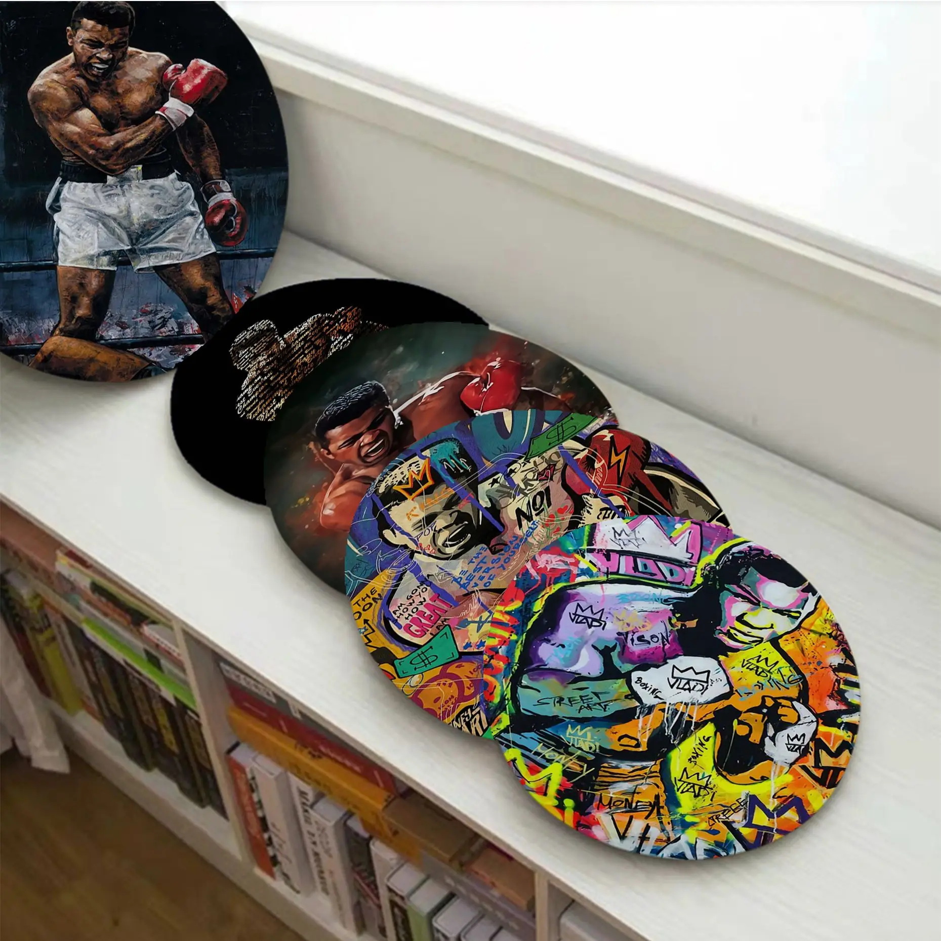 

Boxer Muhammad Ali Four Seasons Fabric Cushion Non-slip Living Room Sofa Decor Students Stool Tatami Office Outdoor Cushions