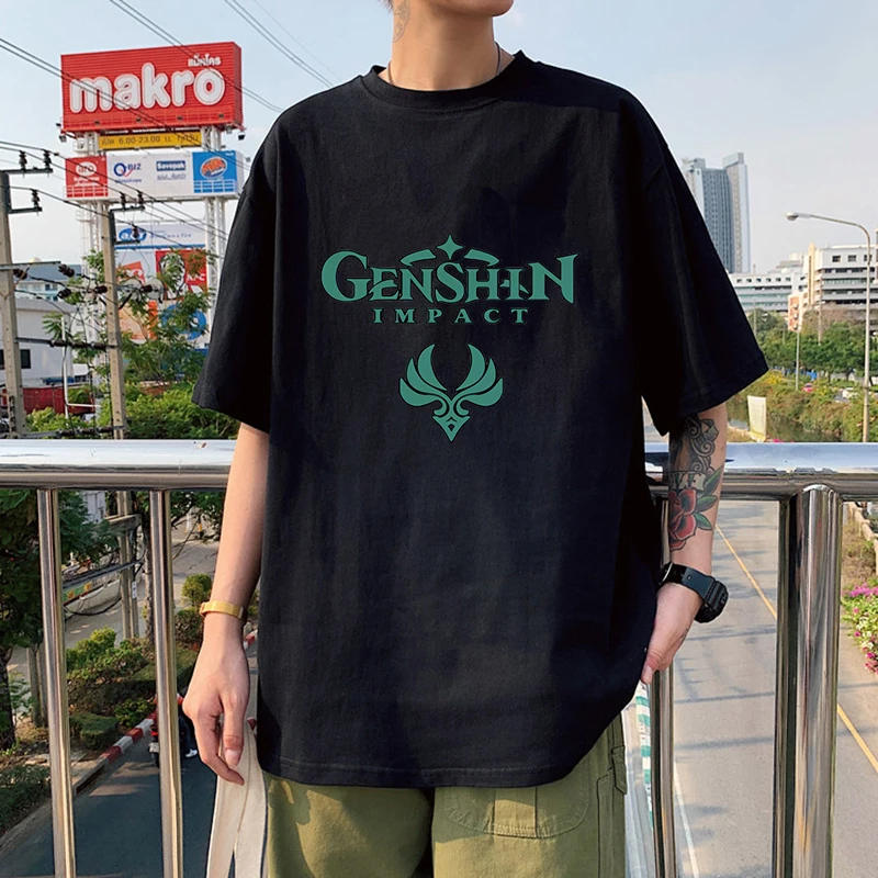 

Game Genshin Impact Women T Shirt Harajuku 2023 Summer Short Sleeve T-shirts Female Kawaii Cartoon Unisex y2k Clothes Tops Tees