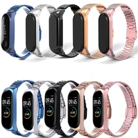 for mi band 5 6 stainless steel watch band for mi band 3 4 metal wristband bracelet for unisex