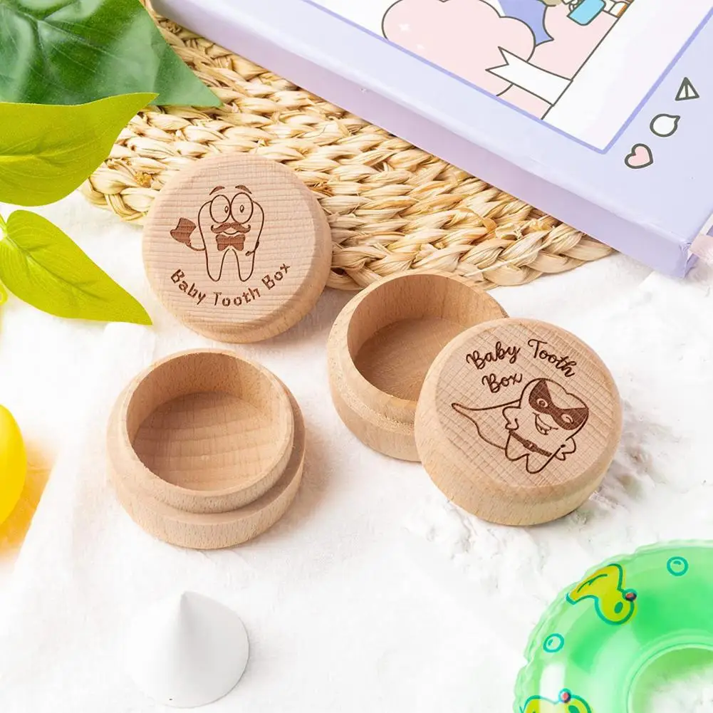 

2 Pcs Tooth Box Practical Solid Color Tooth Print Gift Storage Holder Milk Teeth Container