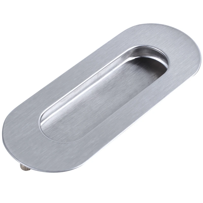 

4.7" Long Silver Tone Stainless Steel Sliding Door Cabinet Recessed Flush Pull