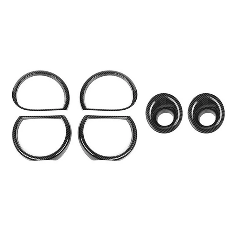 

For 2015-2021 Dodge Challenger Headlight Cover Front Fog Light Cover Trim Decorative Frame Accessories, 6PCS