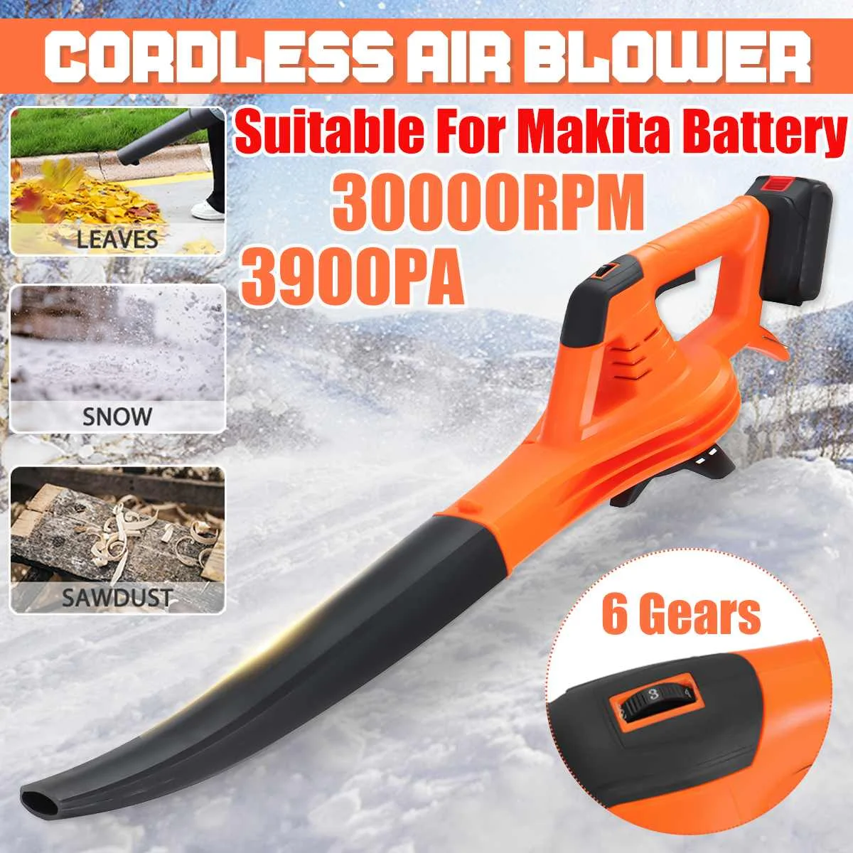 

98VF Cordless leaf Blower Cordless Blower Wind Pressure 3.9kpa Electric Air Blower 32000mAh Li-ion Battery Sweeper Garden Tools