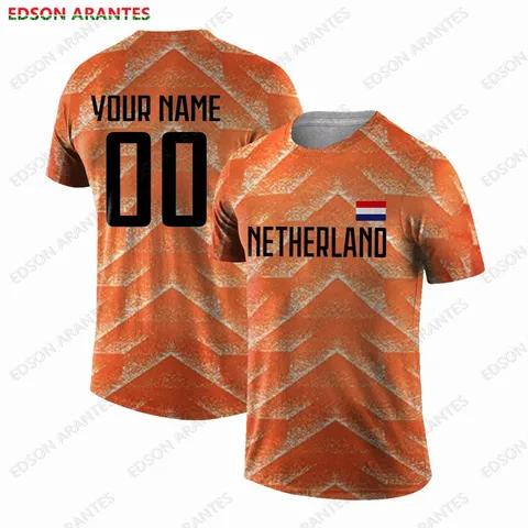 3D футболки с именем, номером, флагом Нидерландов, мужские и женские футболки с коротким рукавом, индивидуальная одежда унисекс для взрослых и детей, фанатов
