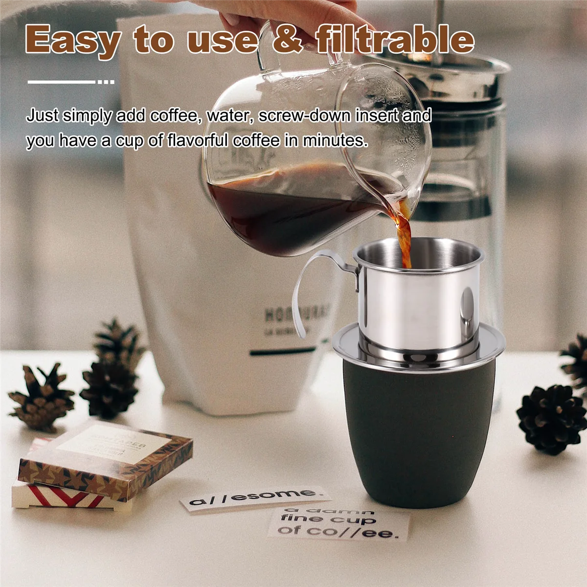 Вьетнамский фильтр для кофе портативный пресс многоразовый заварочный Phin горшок