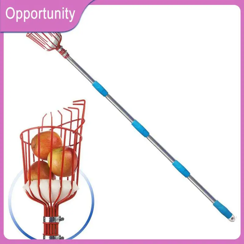 

Durable Fruit Collector Sturdy Steel Picking High Altitude Pole Adjustable Portable Picking Device Fruit Picker Easy To Use Red