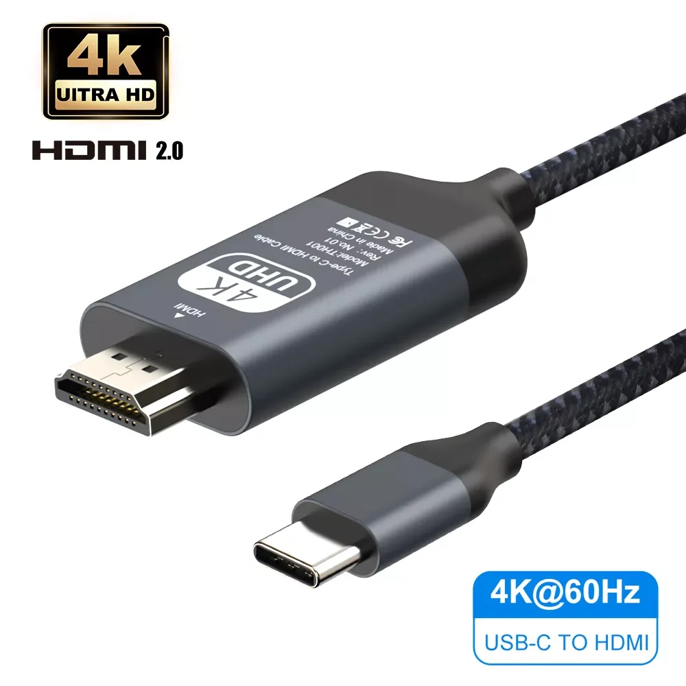 

USB C to HDMI Cable 4K 60Hz Type C HDMI Thunderbolt 3 HDMI Converter MacBook Mate30 USB C HDMI Adapter USB Type C to HDMI