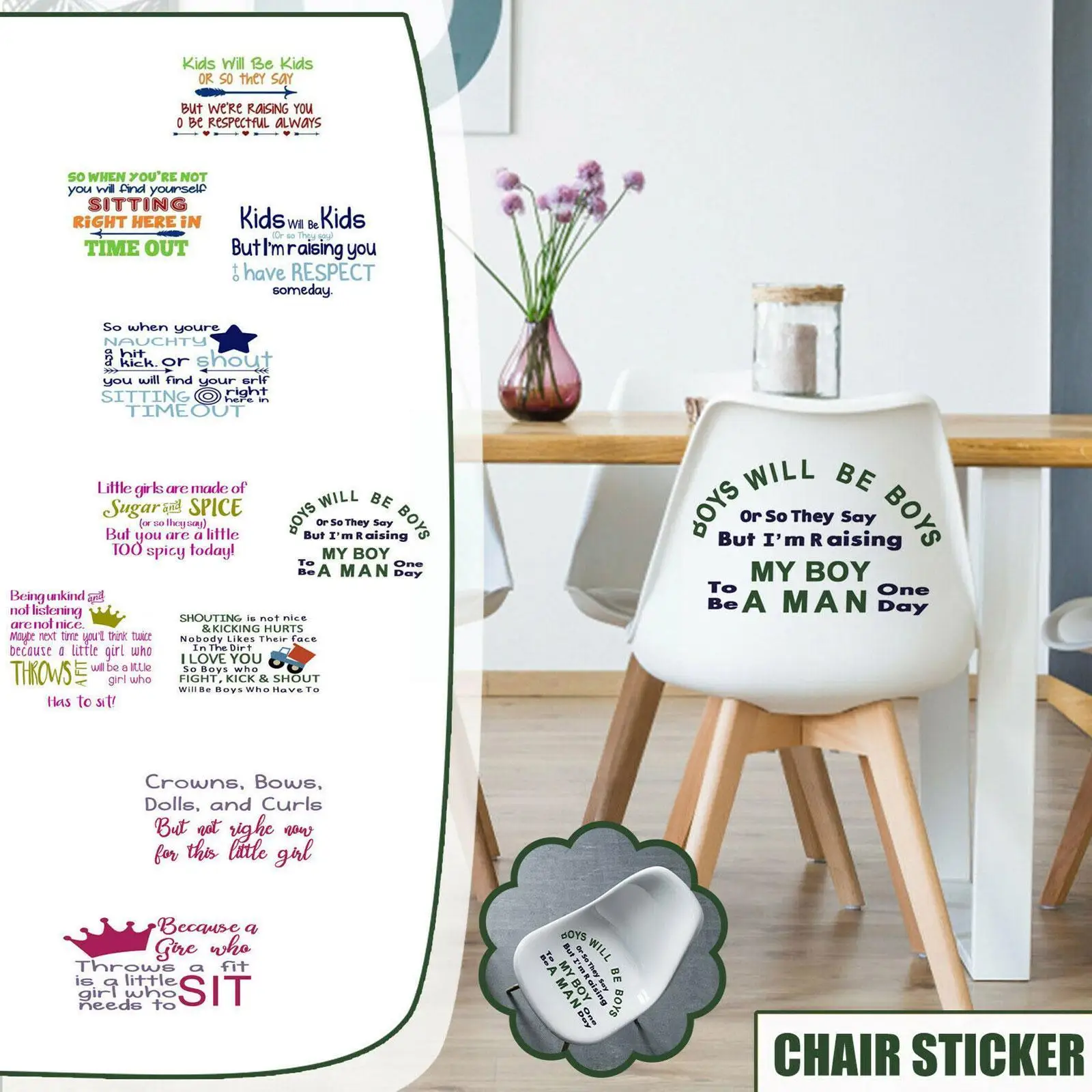 

Chair Daily Decoration Stickers Personality Fashion Sticker Funny Decorations Alphabet English Home Art Decals Diy I1r9