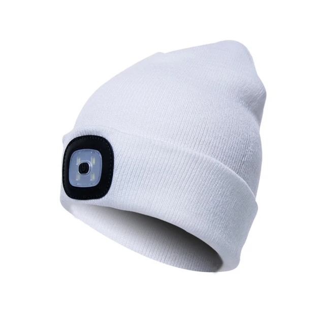 LED Lighted Beanie Cap Hip Hop Men Knit Hat Winter Warm Hunting Camping Running Hat Gifts for Men Women Outdoor Fishing Caps